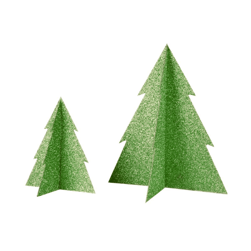 Adornos Árbol de Navidad Verde con Brillantina  - 1 pza.