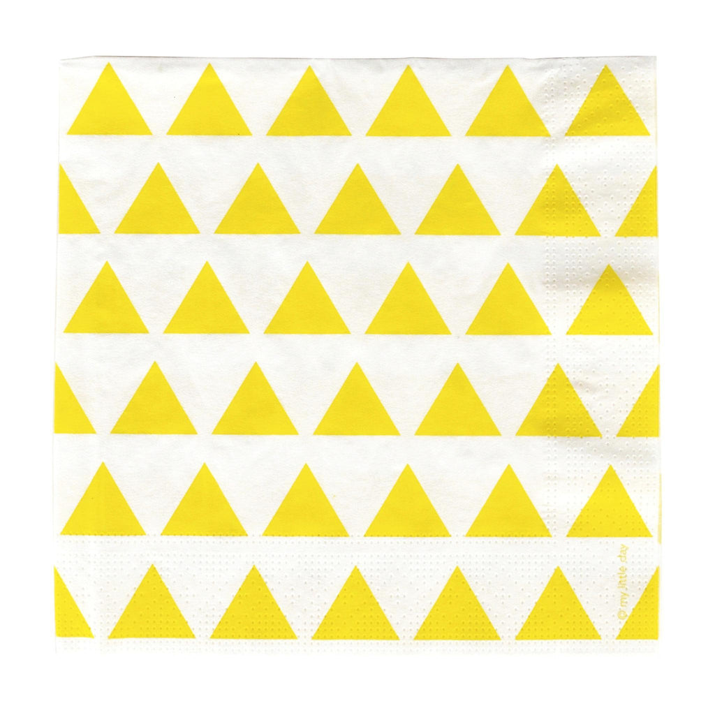 Servilleta Grande Triángulos Amarillos- 20 pzas.