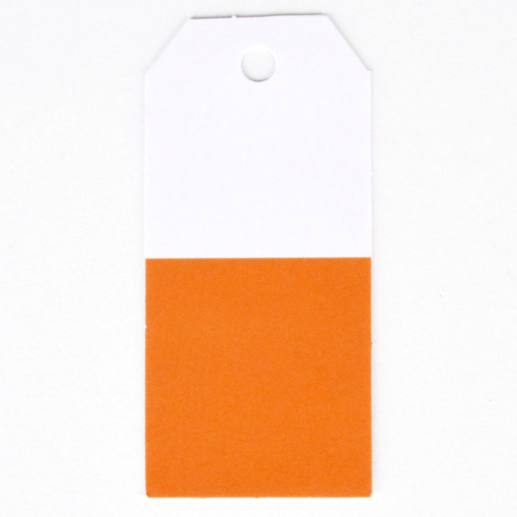 Etiqueta de Regalo Bicolor Naranja - 12 Pzas.