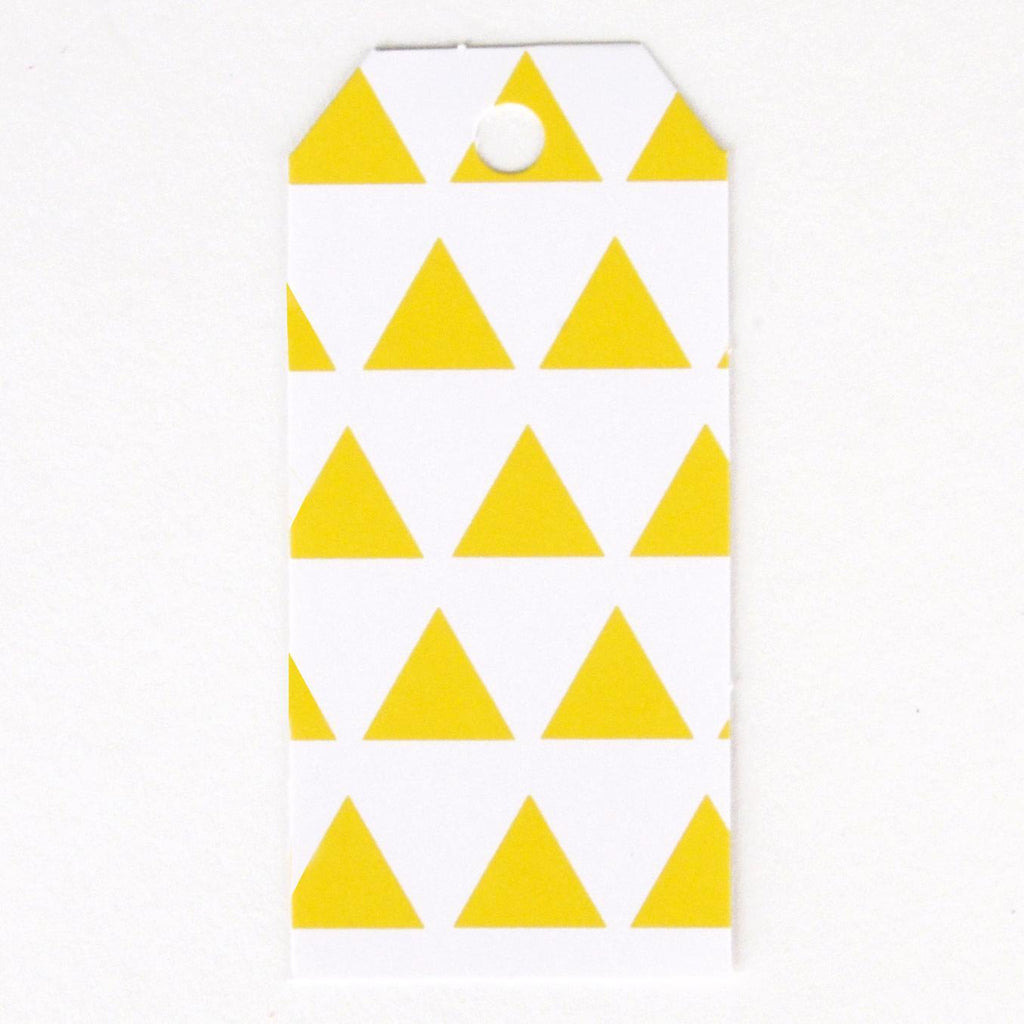 Etiqueta de Regalo Triángulos Amarillos - 12 Pzas.