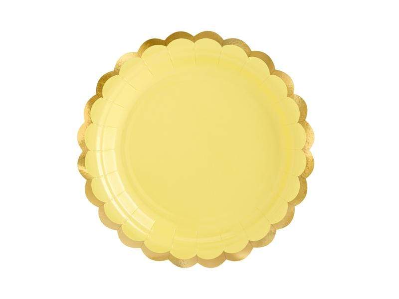 Plates, light yellow, 18cm (1 pkt / 6 pc.) Platos Party Deco 