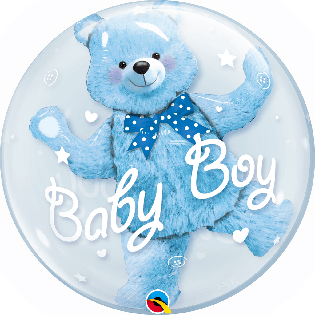Burbuja Doble Baby Boy Oso Azul 24" - 1 pza.