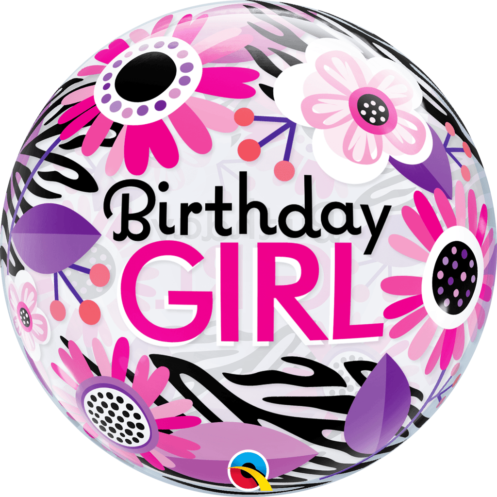 Burbuja Sencilla Happy Birthday Girl 22" - 1 pza.