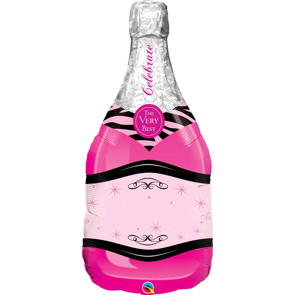 Globo Metálico Botella Champagne Gigante Rosa ¨Celebrate¨ - 1 pza Globos Qualatex 
