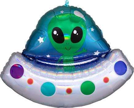 Globo Metalico Alien Space Ship Iridescent- 1 pza