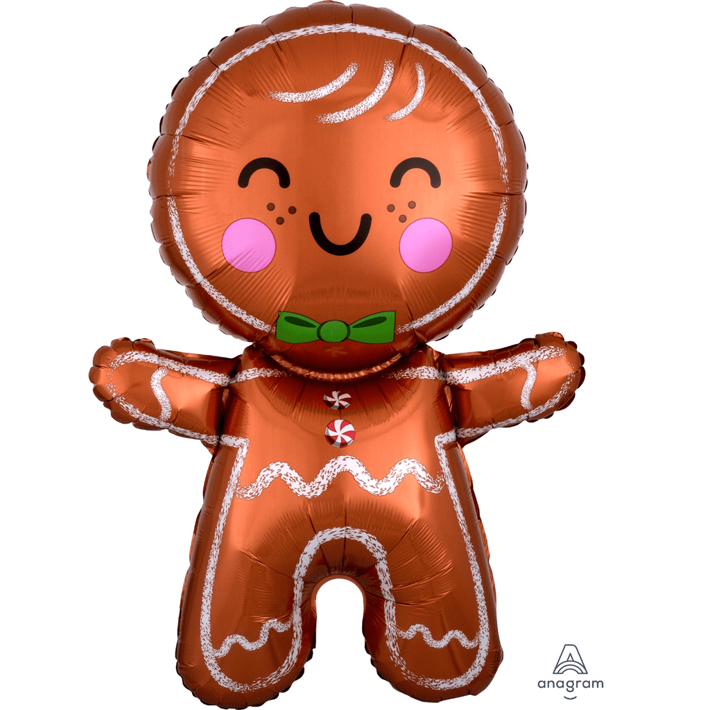 Globo Metálico Happy Gingerbread Man, 55 x 78 cms.