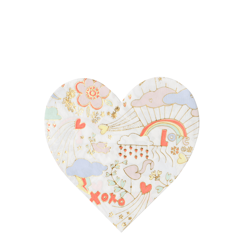Servilleta Grande Valentines Heart Doodle Patterns  - 16 pzas.