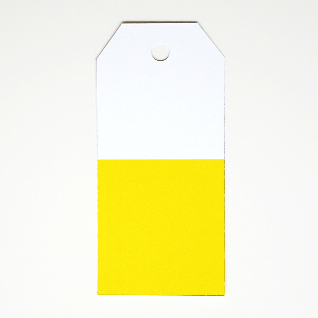 Etiqueta de Regalo Bicolor Amarillo - 12 Pzas.