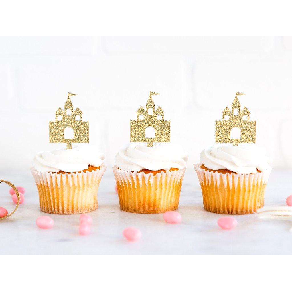 Toppers para Cupcakes Castillo de Princesas - 8 pzas.