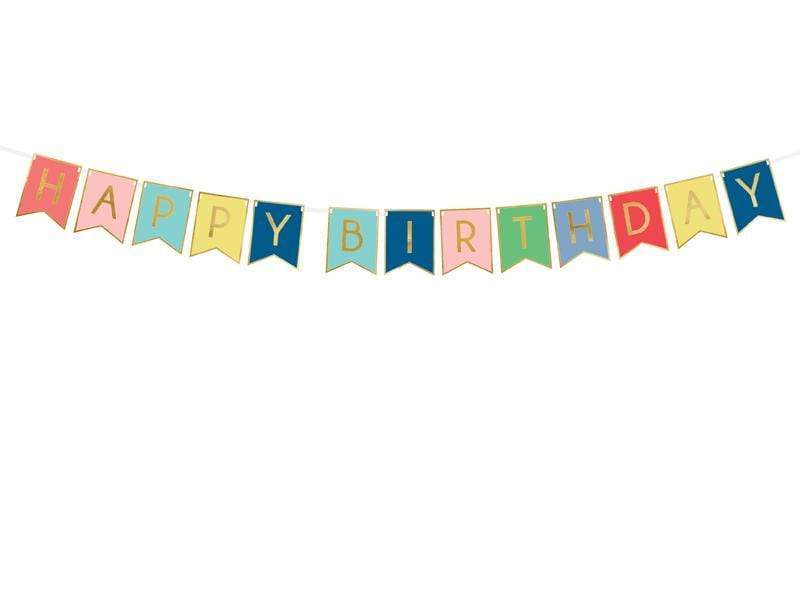 Banner Happy Birthday, mix, 15 x 175 cm Banner Party Deco 