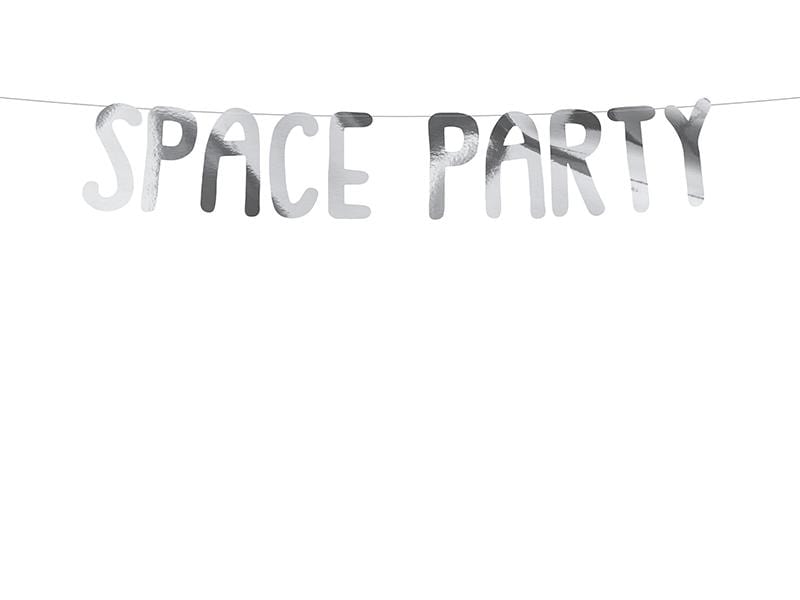 Banner Space - Space Party, silver, 13x96cm Banner Party Deco 