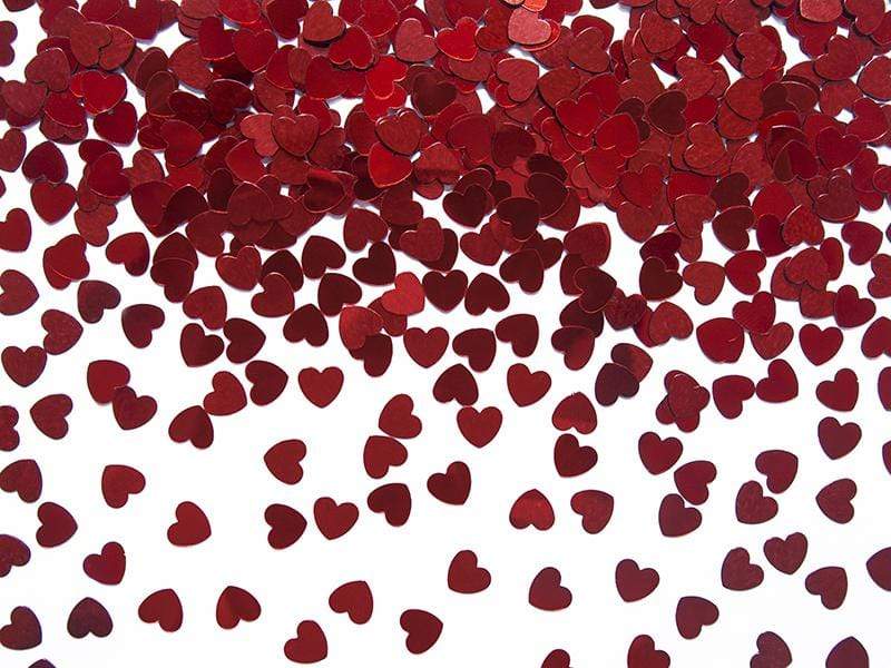 Confetti Hearts, red, 5mm, 30g.