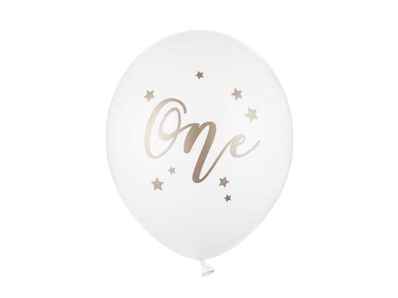 Balloons 30 cm, One, Pastel Pure White - 1 pza Globos Party Deco 