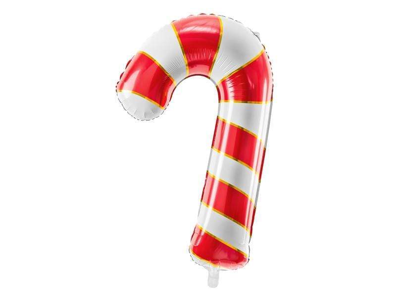 Foil balloon Candy cane, 50x82cm, red.
