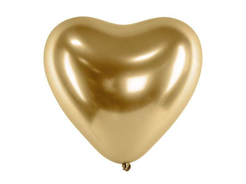 Glossy Balloons 30cm, Hearts, gold: 1pkt/50pc..