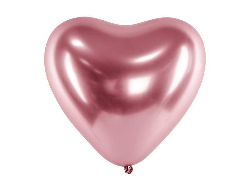 Glossy Balloons 30cm, Hearts, rose gold (1 pkt / 50 pc.).