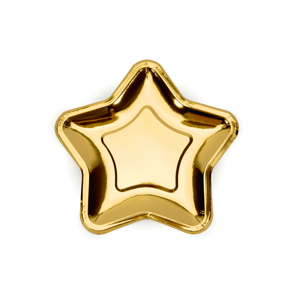 Paper Plates Star, gold, 18cm: 1pkt/6pc..