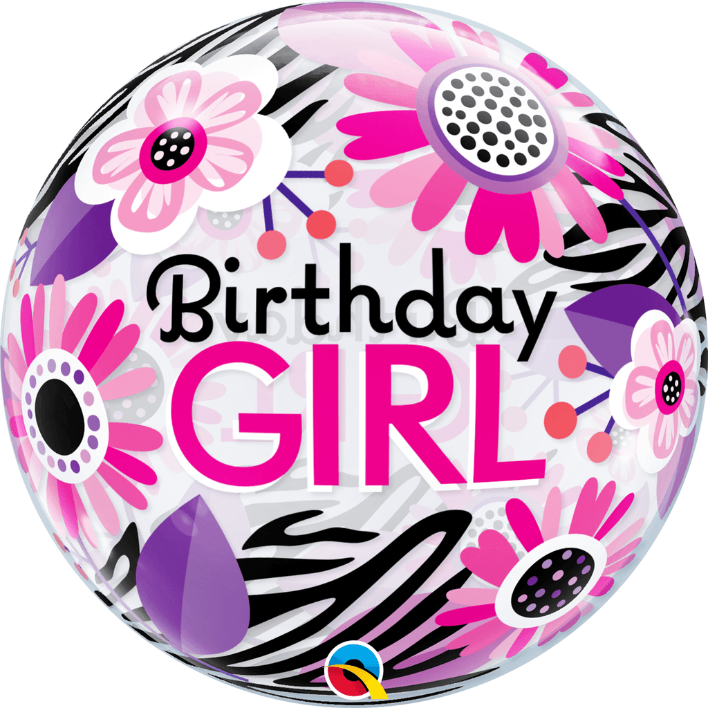 Burbuja Sencilla Happy Birthday Girl 22" - 1 pza.