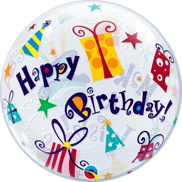 Burbuja Sencilla Happy Birthday Make a Wish - 1 pza.