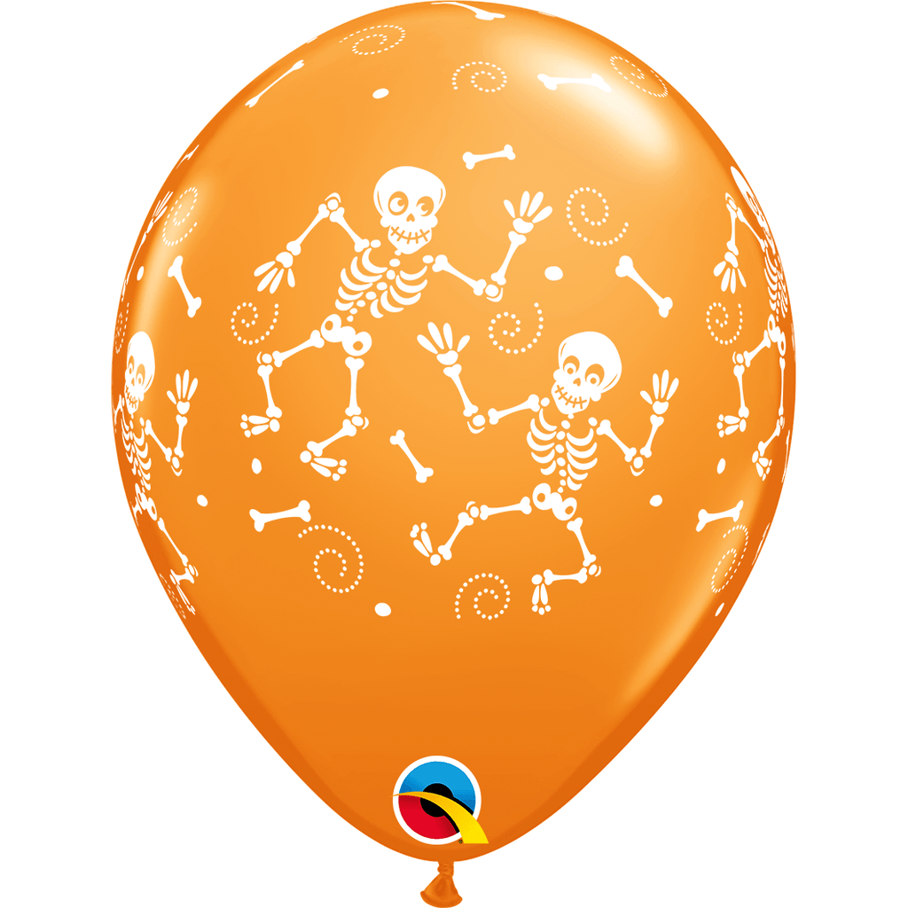 Globo Latex 11" Impresos Esqueletos de Halloween - 1 pza.