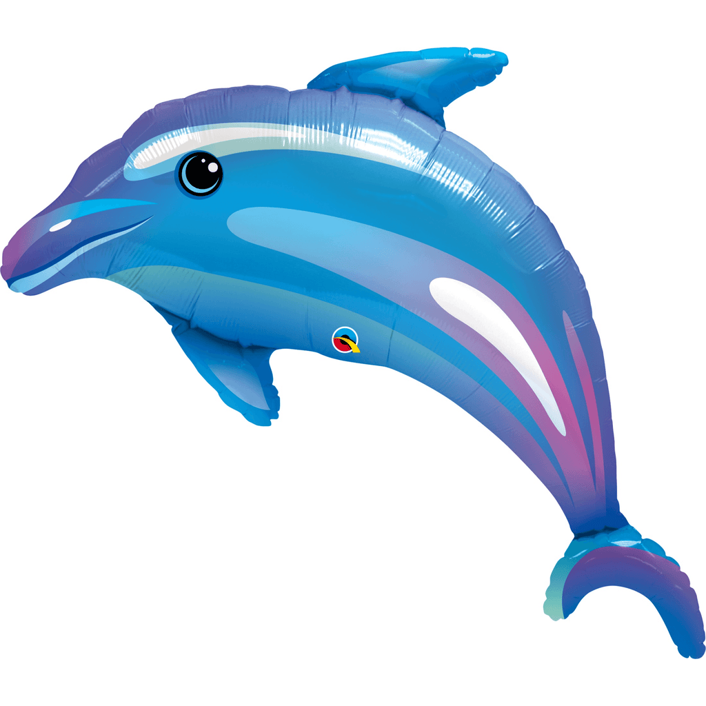 Globo Metálico Delfin Gigante Azul - 1 pza.