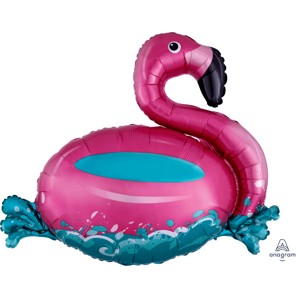 Globo Metálico Flamingo Flotador en el Agua 70cms - 1 pza.